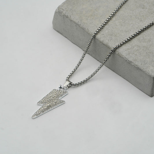 Lightning Bolt With Crystal Accents Pendant